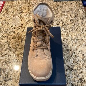 Tan Suede Lace-Up Boots